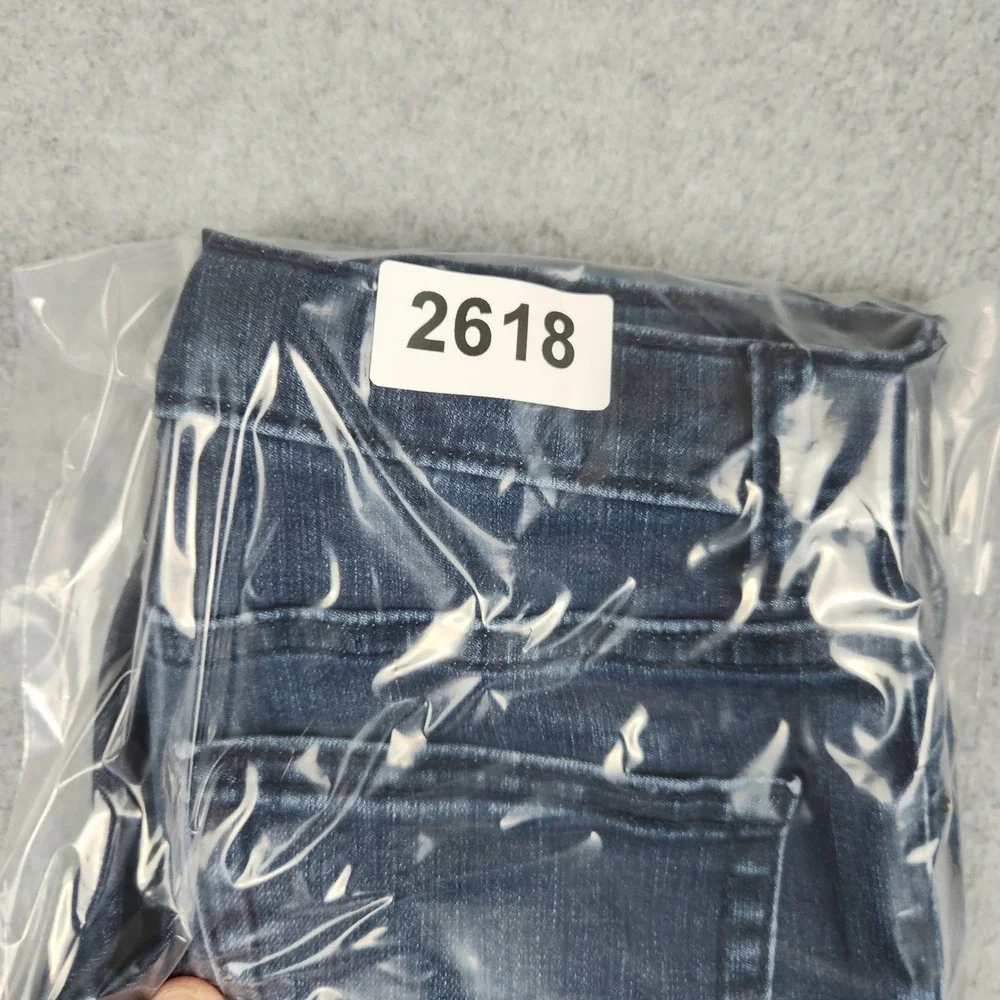 Cat & Jack Jeans‎ Kids 8 Blue Denim Whiskered Cotton Stretch Slim Fit Skinny Leg